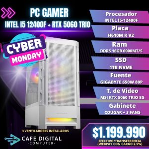 PC GAMER – Intel i5-12400F / RTX 5060 TRIO / 16GB / 1TB NVME - COUGAR