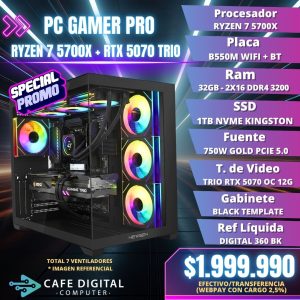 PC GAMER PRO – RYZEN 7 5700X / RTX 5070 TRIO  / 32GB / 1TB NVME – DIGITAL