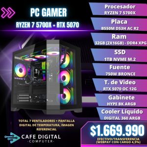PC GAMER – RYZEN 7 5700X / RTX 5070  / 32GB / 1TB NVME – HYPE