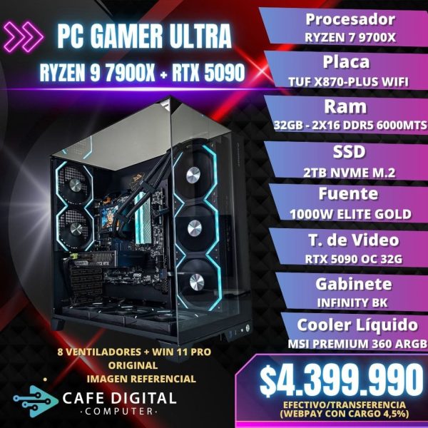 PC GAMER – Ryzen 9 7900X / RTX 5090 / 32GB DDR5 / 2TB NVME – INFINITY PLUS