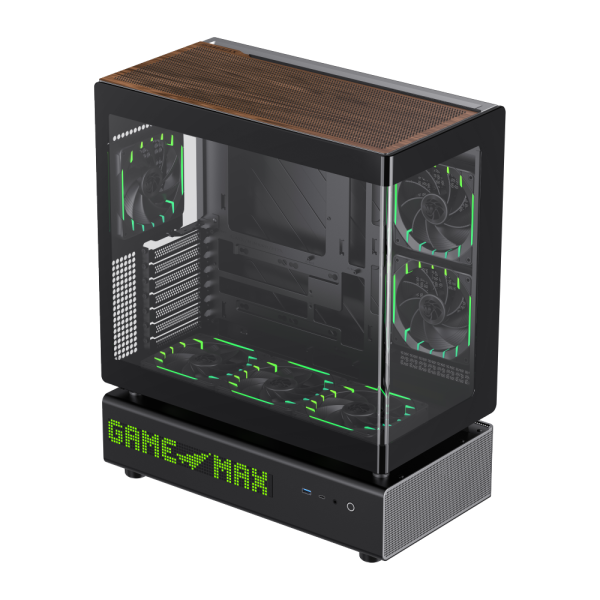 Gabinete Gamer Premium GAMEMAX N90 BG ARGB, 6 Ventiladores, Pantalla LED