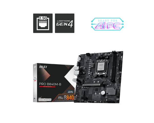 Placa Madre MSI PRO B840M-B - AM5, DDR5, M-ATX